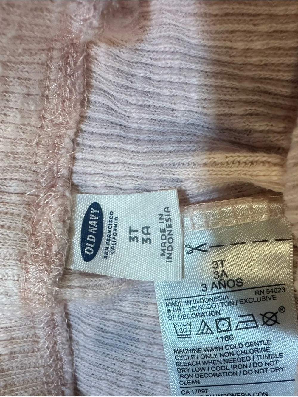 Light Pink Ribbed Lace Hem Leggings